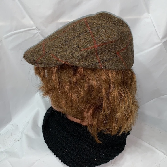 CITY Sport Brown with Red and black “Plaid” Wool Cabby Hat Size 57 (7-1/8) - Picture 4 of 7